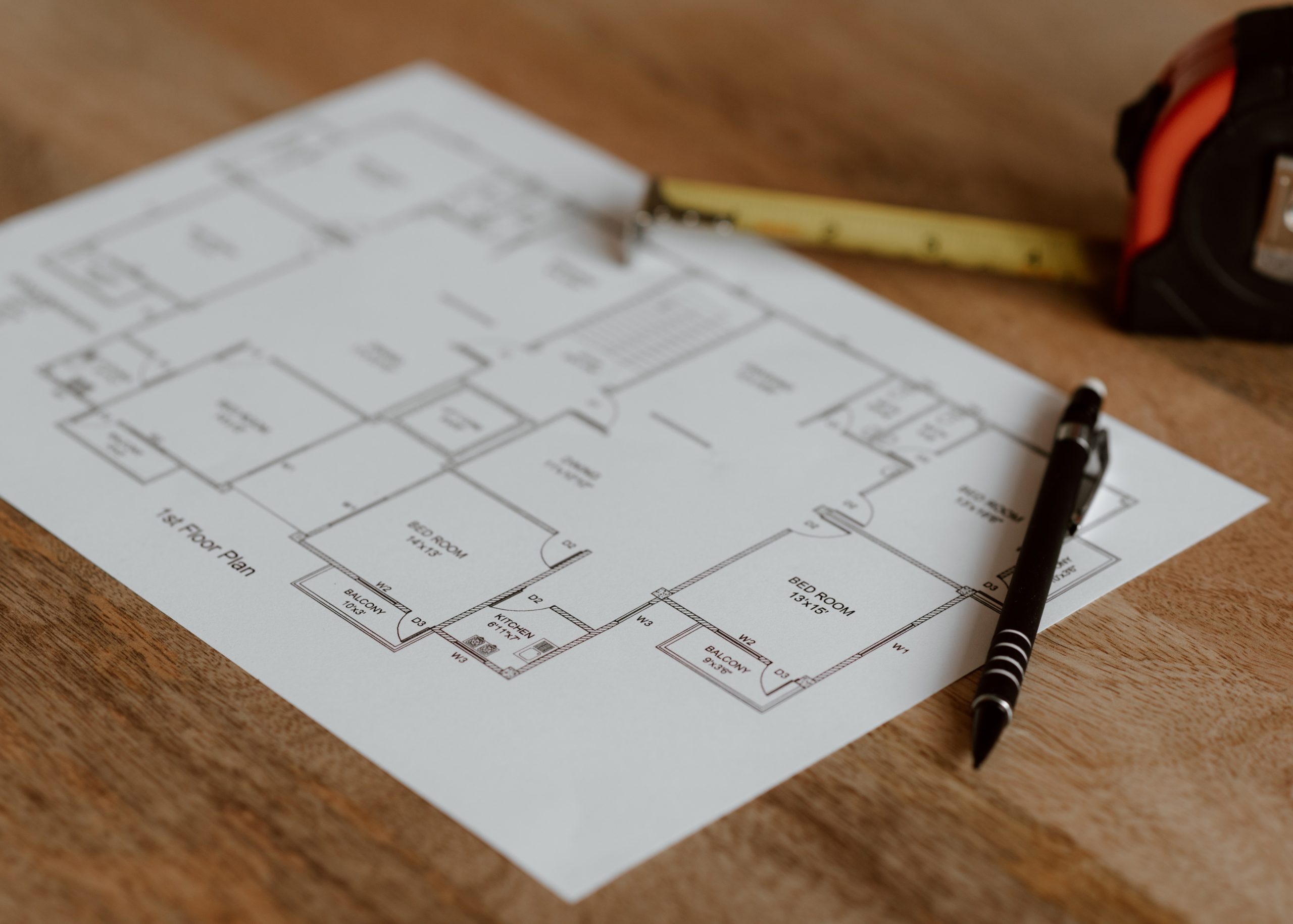 Residential floor plan drafting for custom home and renovation projects
